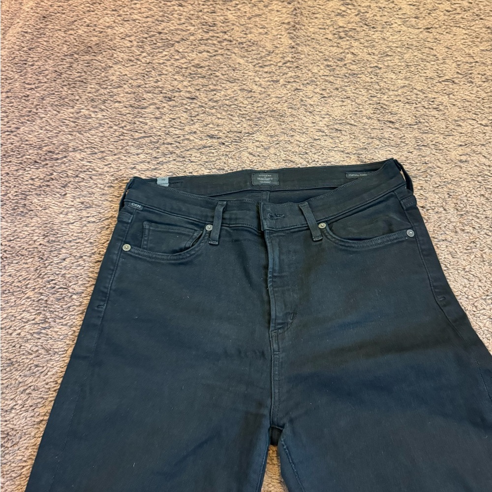 Citizens Of Humanity Jeans Harlow Ankle High Rise Slim Stretch Denim Black 29 - Picture 3 of 15